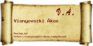 Visnyovszki Ákos névjegykártya