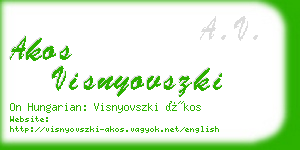 akos visnyovszki business card